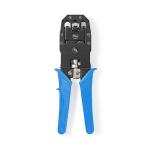 PINZA A CRIMPARE PER CAVI CAT5 / CAT5e / CAT6 / CAT6a / RJ10 / RJ11 / RJ45 | Pinza / Stripping / Taglio | ABS / Acciaio | Blu