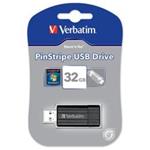 VERBATIM PEN DRIVE 32GB STORE N GO PIN STRIPE BLACK