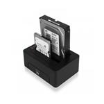 DOCKING STATION DUAL BAY SATA HD 2.5" 3.5" USB 3.1/3.0 EWENT NERO