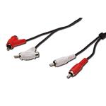 CAVO AUDIO 1.5MT JACK X 2 RCA CINCH. (RCA) MASCHIO/FEMMINA  DIGITUS 