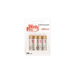 BATTERIA STILO 4PCS 2800MAH RICARICABIE WELLYPRO