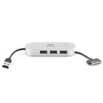 HUB USB 2 MINI 3 PORTE COMPATIBILE PC/IPHONE/IPOD ANCHE CON CON FUNZIONE DI CARICA EWENT ARGENTO