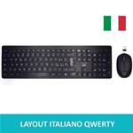 TASTIERA WIRELESS + MOUSE SILENT KEYS EWENT NERA