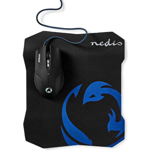 set mouse da gaming e tappetino per mouse 1600 dpi 6 pulsanti nedis