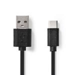 CAVO DATI/RICARICA USB 2.0 TIPO C 2MT M/M NERO NEDIS