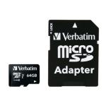 VERBATIM MICRO SDHC 64GB CLASS 10 CON ADATTATORE