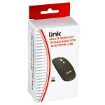 MOUSE WIRELESS OPTICAL 1600DPI  USB CON BATTERIE RICARICABILI NERO LINK 