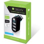 HUB USB 2.0 3 PORTE RUOTABILE TECHLY NERO