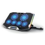 DISSIPATORE PER NOTEBOOK GAMING CON 6 VENTOLE FINO A 17" EWENT NERO