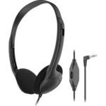 CUFFIA STEREO CON REGOLAZIONE VOLUME 5MT JACK NERA