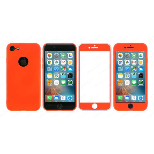 360 2 IN 1 TPU SOFT COVER IPHONE 7G (APPLE - Iphone 7 - Arancione)