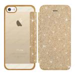 ELETRIC FLIP GRITTER TPU CASE COVER IPHONE 5G-5S-5SE (APPLE - Iphone 5G-5S-5SE - Oro cromato)