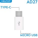 NEWTOP AD27 CHARGER ADAPTER MICRO USB2.0/TYPE-C
