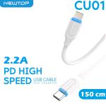 NEWTOP CU01 CAVO 150CM TYPE-C/LIGHTNING PD MAX 2.2A