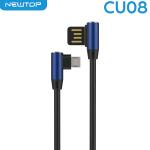NEWTOP CU08 ANGULAR CAVO 100CM USB/MICRO USB (Micro usb - V8 -i9500 100cm - Blu)