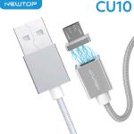 NEWTOP CU10 MAGNETIC CABLE 100CM USB/MICRO USB (Micro usb - V8 -i9500 100cm - Argento)