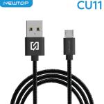 NEWTOP CU11 STEEL CAVO 100CM USB/MICRO USB (Micro usb - V8 -i9500 100cm - Nero lucido)