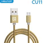 NEWTOP CU11 STEEL CAVO 100CM USB/MICRO USB (Micro usb - V8 -i9500 100cm - Oro cromato)