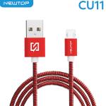 NEWTOP CU11 STEEL CAVO 100CM USB/MICRO USB (Micro usb - V8 -i9500 100cm - Rosso cromato)