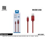 NEWTOP CU17 COLOR ALUMINIUM CABLE 100CM USB/MICRO USB (Micro usb - V8 -i9500 100cm - Rosso)