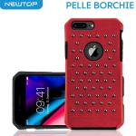 PELLE BORCHIE CASE COVER IPHONE 5 - 5S - 5SE (APPLE - Iphone 5G-5S-5SE - Rosso)