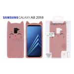 SMILE CAT CASE COVER SAMSUNG GALAXY A8 2018 (SAMSUNG - Galaxy A8 2018 - Rosa)