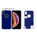 TPU MATTE OIL WITH BUTTON COVER IPHONE XS (APPLE - iPhone XS - Blu)