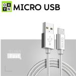OXYN ALUMINIUM DESIGN USB CABLE MICRO USB 1M (Micro usb - V8 -i9500 100cm - Argento)