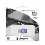 KINGSTON USB FLASH DATATRAVEL MICRODUO 3C G3 USB 3.2 GEN1 64GB DTDUO3CG3/64GB (Pendrive DT microDUO 3C G3 USB 3.2 Gen1 - 64GB)