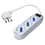 CIABATTA 3 PRESE 3500WATT CON INTERRUTTORE LIFE BIANCA CAVO 1.5MT