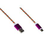 CAVO DATI/RICARICA USB TIPO C 1MT GUAINA INTRECCIATA VIOLA LINK