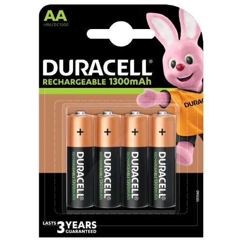 DURACELL BATTERIA RICARICABILE AA STILO 1300MAH BL4