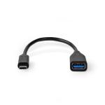 CAVO ADATTATORE USB 3.0 TIPO C 0.2MT M/M OTG NERO NEDIS