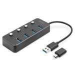 HUB USB 3.0 4 PORTE ALLUMINIO DIGITUS