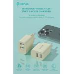 CARICATORE CON 2 PORTE USB 20W BIANCO BIODEGRADABILE