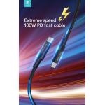 CAVO DATI/RICARICA SUPER RAPIDA 100W 5A USB TIPO C M/M 1.5MT NERO DEVIA
