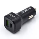 Caricatore da Macchina a due Porte  con Quick Charge 3.0 NERO