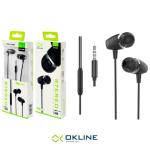 AURICOLARE STEREO CON MICROFONO OKLINE NERO