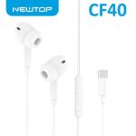 AURICOLARE + MIC UNIVERSALE CF40 TYPE-C NEWTOP BIANCO