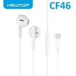 AURICOLARE + MIC UNIVERSALE CF46 TYPE-C NEWTOP BIANCO