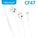 AURICOLARE + MIC UNIVERSALE CF47 TYPE-C NEWTOP BIANCO