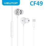 AURICOLARE + MIC UNIVERSALE CF49 TYPE-C NEWTOP BIANCO