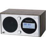 RADIO VINTAGE RDS FM/DAB/DAB+, display LCD, Ingresso AUX-IN, sveglia con due allarmi e tre suonerie, Marrone e Silver
