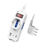 MULTIPRESA 3 POSTI + 1 PORTE USB + 1 PORTA USB TIPO C CON SPINA 10A EWENT BIANCA