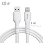 CAVO DATI/RICARICA 12W USB  LIGHTNING M/M 1MT SILICONE BIANCO FONEX