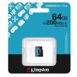 KINGSTON MEM. CARD MICRO 128GB CANVAS GO PLUS 4K SDCG4/64GB 200MBS