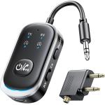 Trasmettitore Ricevitore Bluetooth, AUX Bluetooth 5.3  Vivavoce Auto Doppie Coppie AirPods Amplificatori per Cuffie 3.5mm Jack