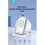 Supporto carica wireless luce RGB e cassa acustica bluetooth BIANCO