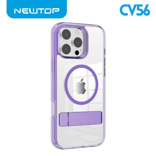 NEWTOP CV56 COVER CRISTALLO CON SUPPORTO PER APPLE IPHONE 16 PRO (APPLE - IPHONE 16 PRO - VIOLA)
