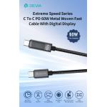 CAVO DATI/RICARICA USB TIPO C 1.2MT 60W CON DISPLAY DIGITALE DEVIA